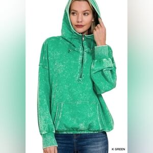 Zenana Outfitters Vibrant Green Hoodie